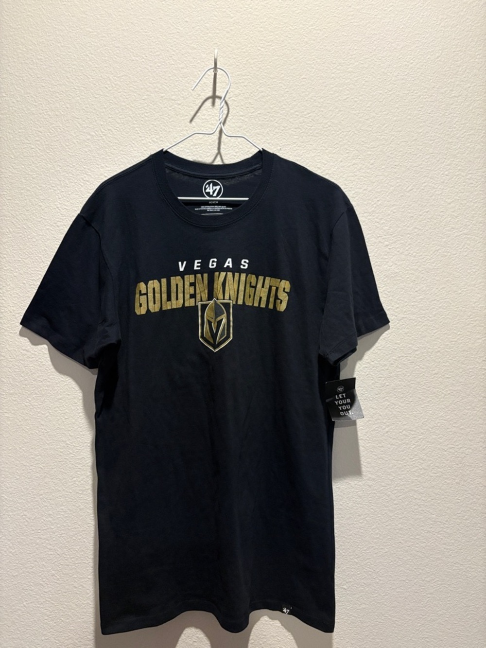 47 Vegas Golden Knights Black and Gold Logo Tee • 100% Cotton